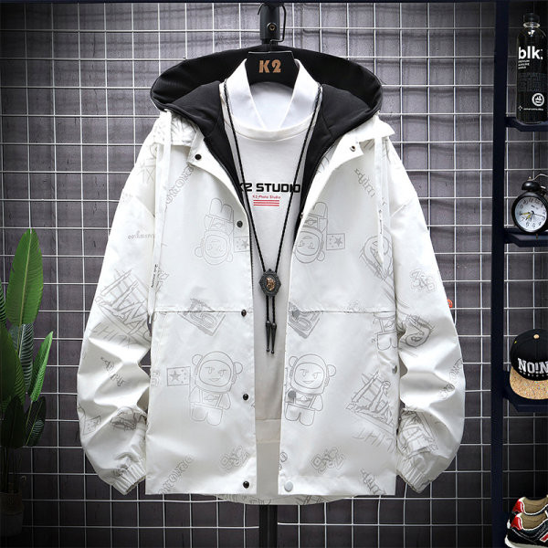 Laisvalaikio vyriška striukė su gobtuvu ir sagomis