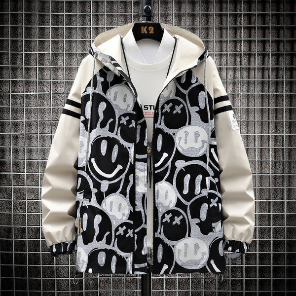 Jachetă casual de baseball pentru bărbați, cu șnur și glugă