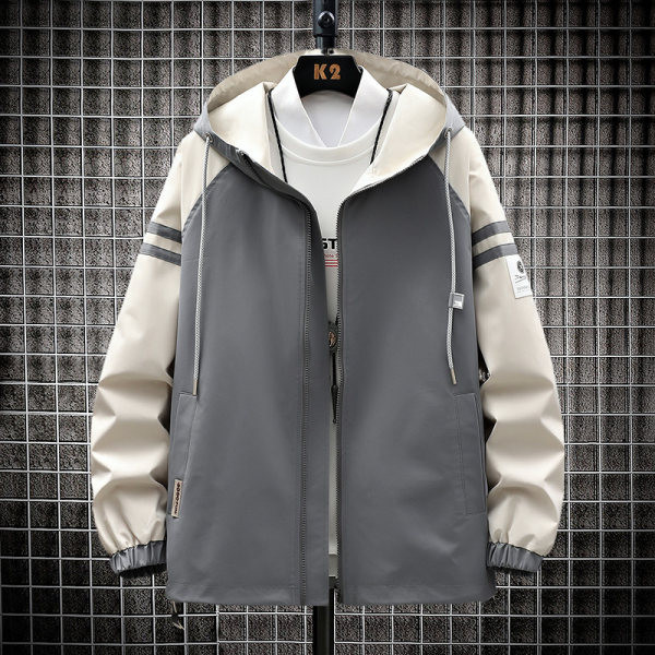 Jachetă casual de baseball pentru bărbați, cu șnur și glugă