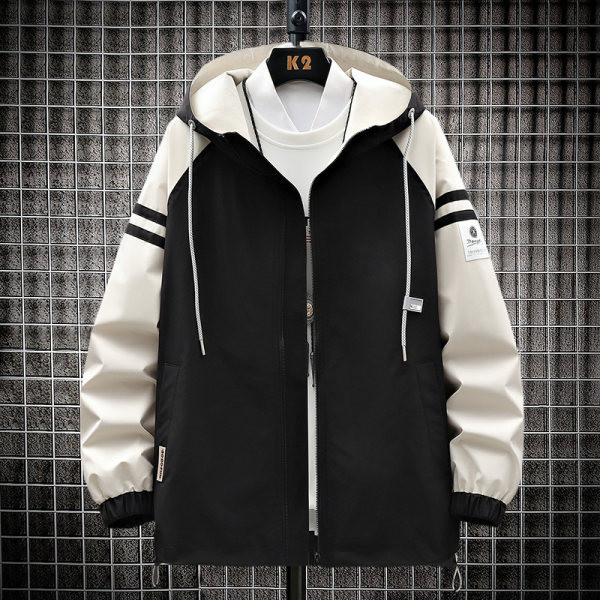 Jachetă casual de baseball pentru bărbați, cu șnur și glugă