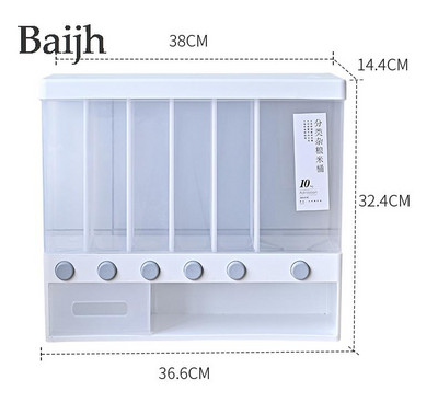 Автоматичен пластмасов дозатор за зърнени култури Кутия за съхранение Резервоар за храна Контейнер за ориз Организатор Контейни за съхранение на зърно Кухненски инструмент за съхранение на храна