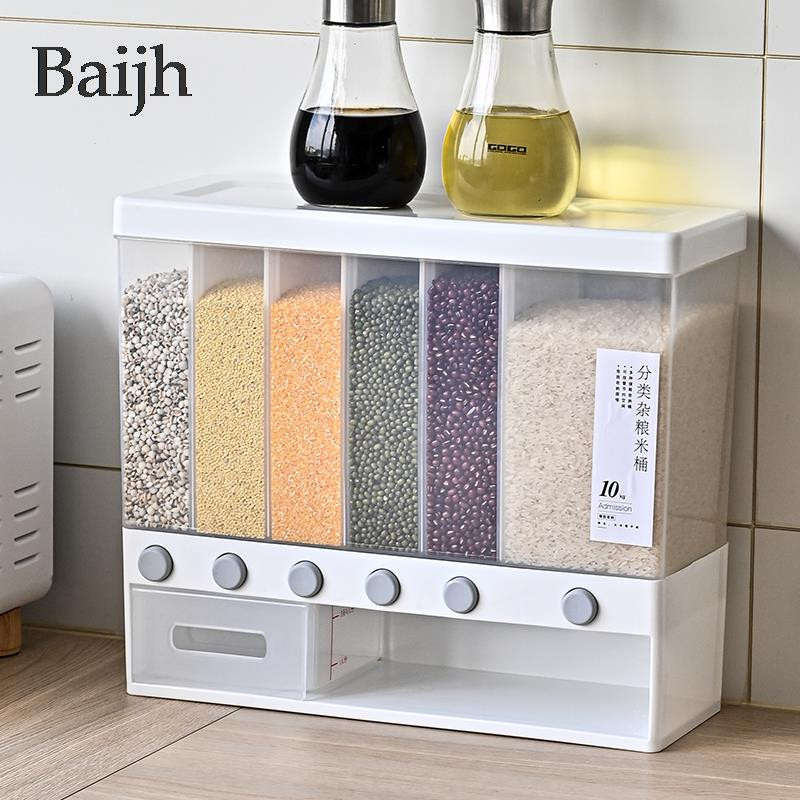Automatinis plastikinis grūdų dozatoriaus laikymo dėžutė maisto bakas ryžių konteineris grūdų laikymo skardinės virtuvės maisto laikymo įrankis