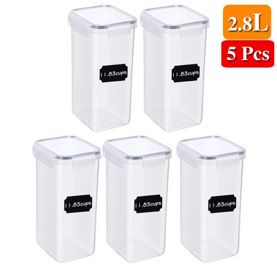 0.8/1.4/1.6/2.0/2.8L 5Pcs Контейнер за съхранение на храна Кухненски органайзери Хладилник Кутия за юфка Многозърнест резервоар за съхранение Запечатани кутии