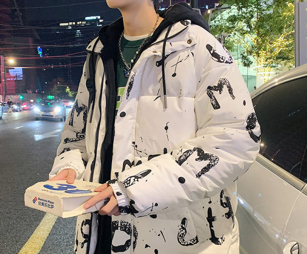 Geaca de barbati toamna-iarna cu inscriptie