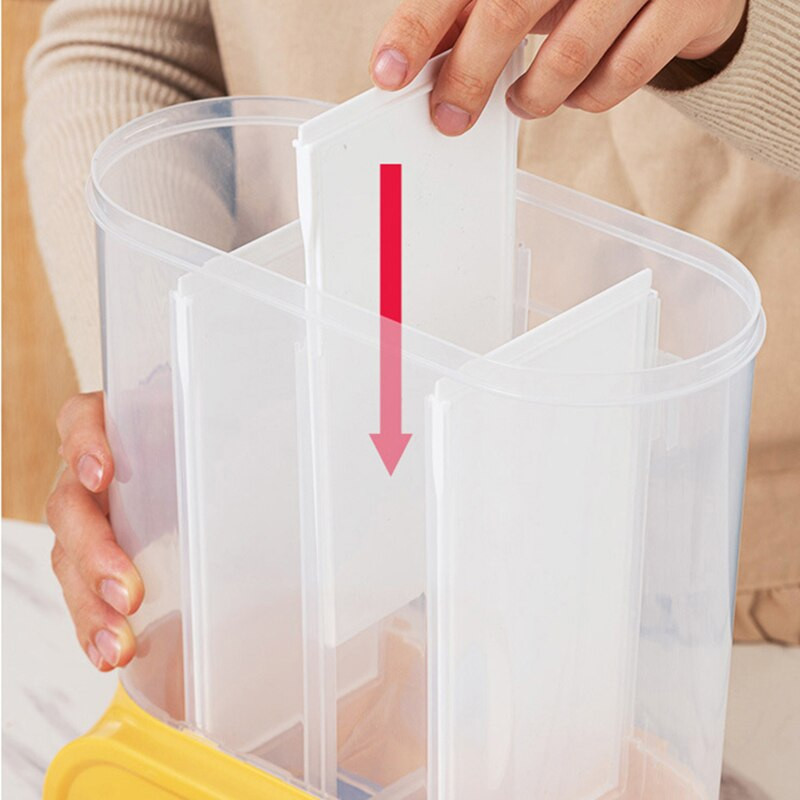 Sieninis grūdų dalytuvas Sandarus maisto laikymo bakas Ryžių kibiras konteineriai skaidrūs spaudai grūdų pupelių organizatorius