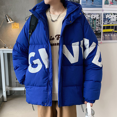 Geacă de iarnă pentru bărbați cu șireturi și inscripții