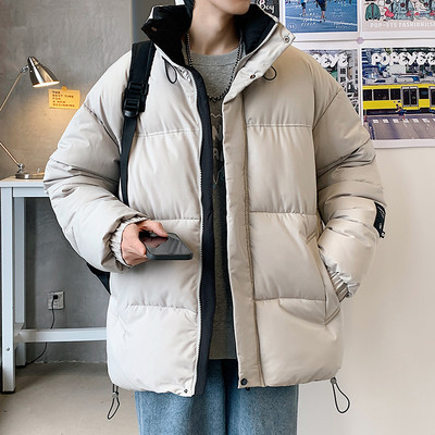 Geacă de iarnă pentru bărbați cu șireturi și inscripții