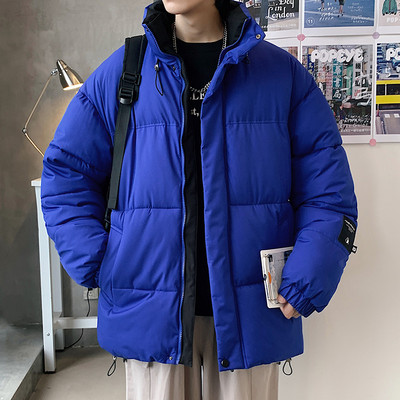 Geacă de iarnă pentru bărbați cu șireturi și inscripții