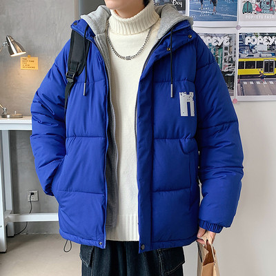 Geacă de iarnă pentru bărbați cu șireturi și inscripții