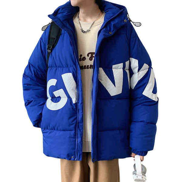 Geacă de iarnă pentru bărbați cu șireturi și inscripții