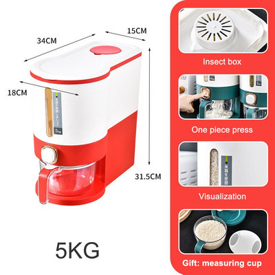 5/10KG kuhinjski spremnik Nano bačva, zatvorena kutija za ručak otporna na vlagu Spremnik za skladištenje žitarica Kutija za skladištenje hrane za pse Kutija za skladištenje žitarica