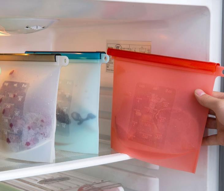 Pohranjivanje hrane PEVA spremnici Set Stand Up Vrećice za svježinu Zip Silikonski za višekratnu upotrebu Ručak Voće Nepropusna šalica Zamrzivač Posuda za šalicu za povrće