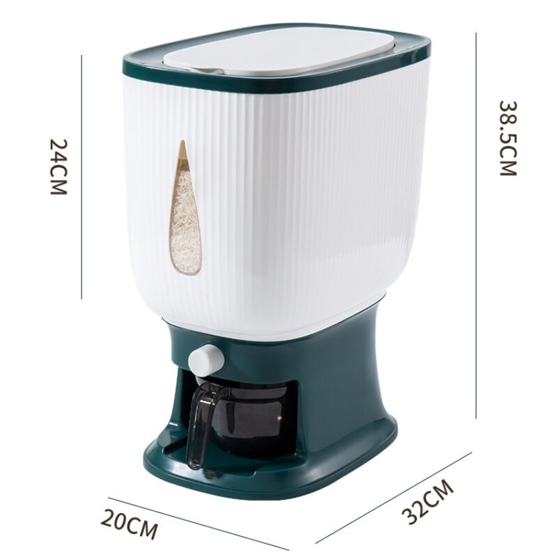 În stil japonez, găleată din plastic sigilată, cu dozator de cereale, cutie de depozitare, recipient pentru alimente uscate, butoi rezistent la umiditate