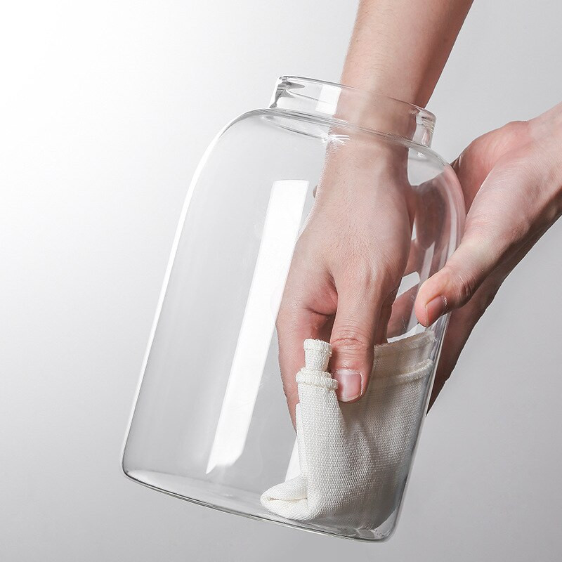 350-3000 мл дървен капак Стъклени кухненски бутилки за съхранение Буркани Голям контейнер за храна Зърна Чай Кафе на зърна Зърна Контейнери за буркани за бонбони