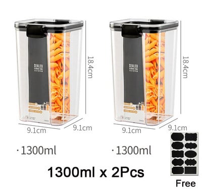 Hermetiška maisto talpa Plastikinė maisto laikymo talpa Virtuvės laikymo indelis Maisto laikymo dėžutė Daugiagrūdžių kanistrai Sandėliavimo skardinė