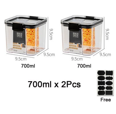 Hermetiška maisto talpa Plastikinė maisto laikymo talpa Virtuvės laikymo indelis Maisto laikymo dėžutė Daugiagrūdžių kanistrai Sandėliavimo skardinė