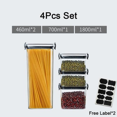 Hermetiška maisto talpa Plastikinė maisto laikymo talpa Virtuvės laikymo indelis Maisto laikymo dėžutė Daugiagrūdžių kanistrai Sandėliavimo skardinė