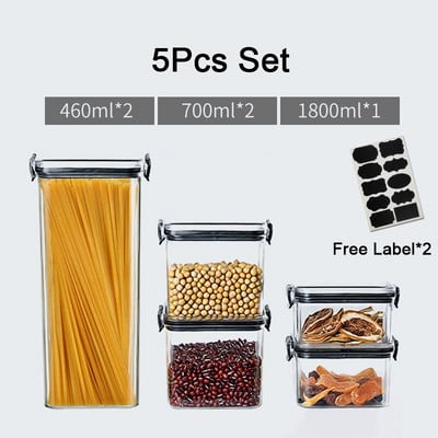 Hermetiška maisto talpa Plastikinė maisto laikymo talpa Virtuvės laikymo indelis Maisto laikymo dėžutė Daugiagrūdžių kanistrai Sandėliavimo skardinė