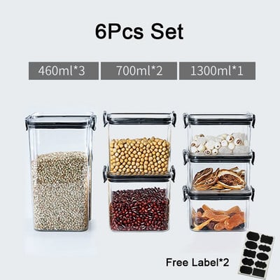 Hermetiška maisto talpa Plastikinė maisto laikymo talpa Virtuvės laikymo indelis Maisto laikymo dėžutė Daugiagrūdžių kanistrai Sandėliavimo skardinė