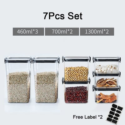 Hermetiška maisto talpa Plastikinė maisto laikymo talpa Virtuvės laikymo indelis Maisto laikymo dėžutė Daugiagrūdžių kanistrai Sandėliavimo skardinė