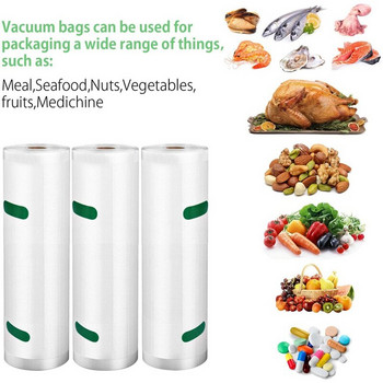 Νέες σακούλες στεγανοποιητικής σκούπας Rolls 3 Pack for Food Saver, Heavy Duty Vacuum Storage Bags for Sous Vide Cooking, Καταψύκτη
