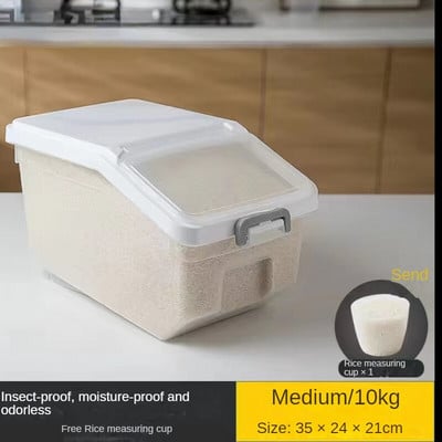 10 kg vedro na ryžu, plastová nádrž na ryžu, vedro na múku, odolné voči hmyzu, vlhkosť odolné, kuchynské multifunkčné úložné boxy s krytom
