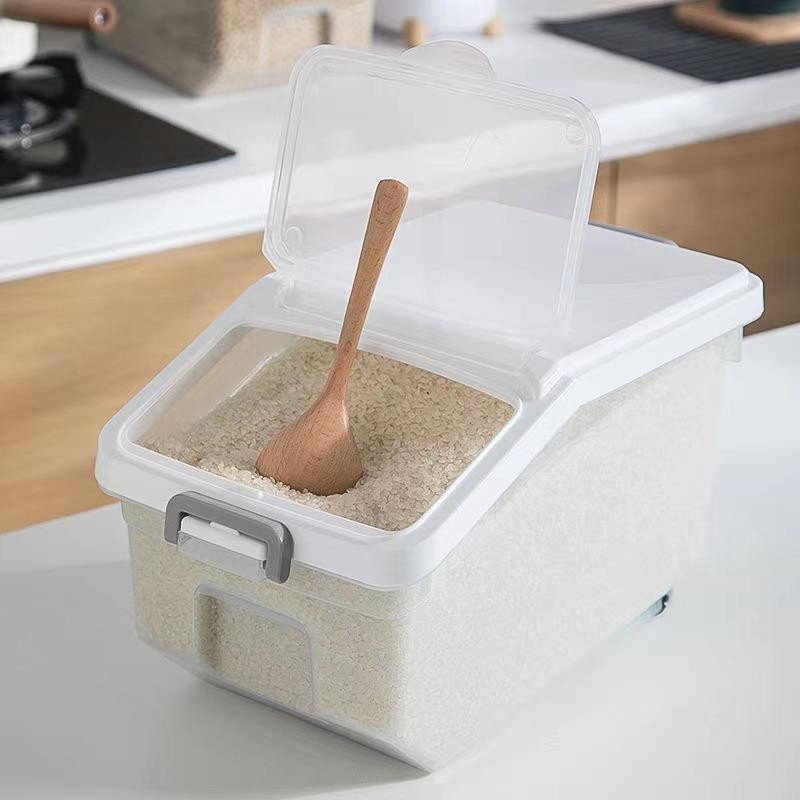 10 kg vedro na ryžu, plastová nádrž na ryžu, vedro na múku, odolné voči hmyzu, vlhkosť odolné, kuchynské multifunkčné úložné boxy s krytom
