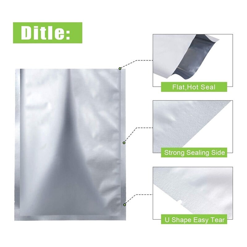 25 bucăți, 3 dimensiuni, pungi din folie de aluminiu Mylar, saci de folie plate termoetanșate pungi de depozitare pungi pentru alimente cafea ceai boabe