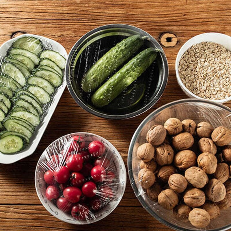 400 KOM Višekratni elastični rastegnuti poklopac zdjele i rastegnuti PE plastični poklopac za pohranu hrane Poklopac zdjele omotan elastičnim tanjurom