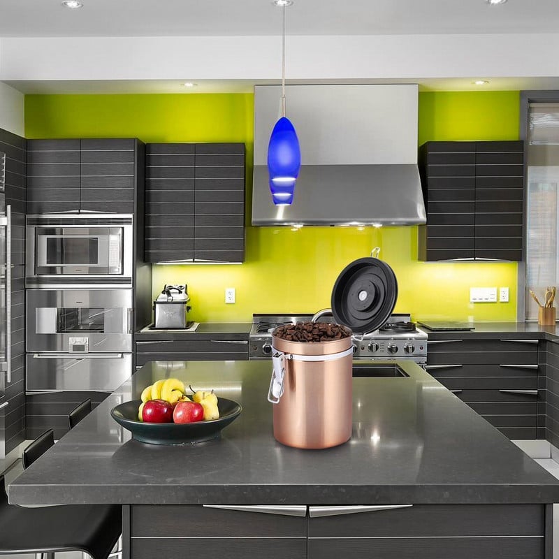 Контейнер за кафе Голям херметичен контейнер за кафе и чай от неръждаема стомана Черен кухненски кутии Sotrage за кафе и чай