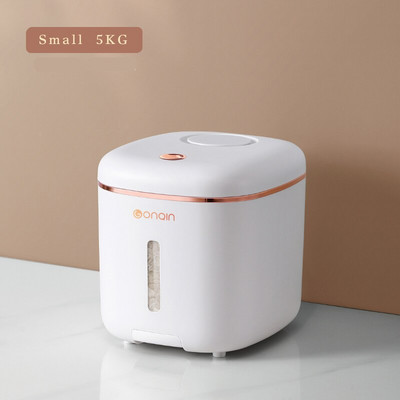 Recipient de depozitare pentru orez de 10 kg cu roată Dispenser ermetic de orez Container de depozitare din plastic pentru cereale în vrac pentru hrana pentru animale de companie