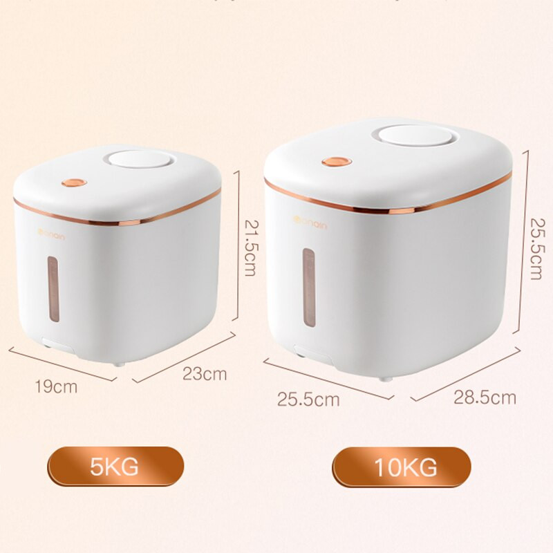 Recipient de depozitare pentru orez de 10 kg cu roată Dispenser ermetic de orez Container de depozitare din plastic pentru cereale în vrac pentru hrana pentru animale de companie