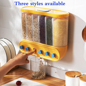 Kutija za skladištenje žitarica u tri stila, zatvorena kutija, kante za rižu otporne na vlagu, zidni organizator, kuhinja, rasuto, klasificirano