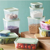 17 vnt./komplektas Virtuvinis šaldytuvas Vaisių laikymo dėžutė Plastikinė maistinė mikrobangų krosnelėje tinkami grūdai su dangčiu Virtuvės maisto laikymo įrankis