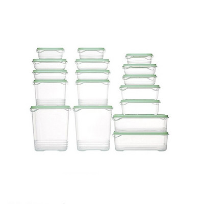 17 vnt./komplektas Virtuvinis šaldytuvas Vaisių laikymo dėžutė Plastikinė maistinė mikrobangų krosnelėje tinkami grūdai su dangčiu Virtuvės maisto laikymo įrankis