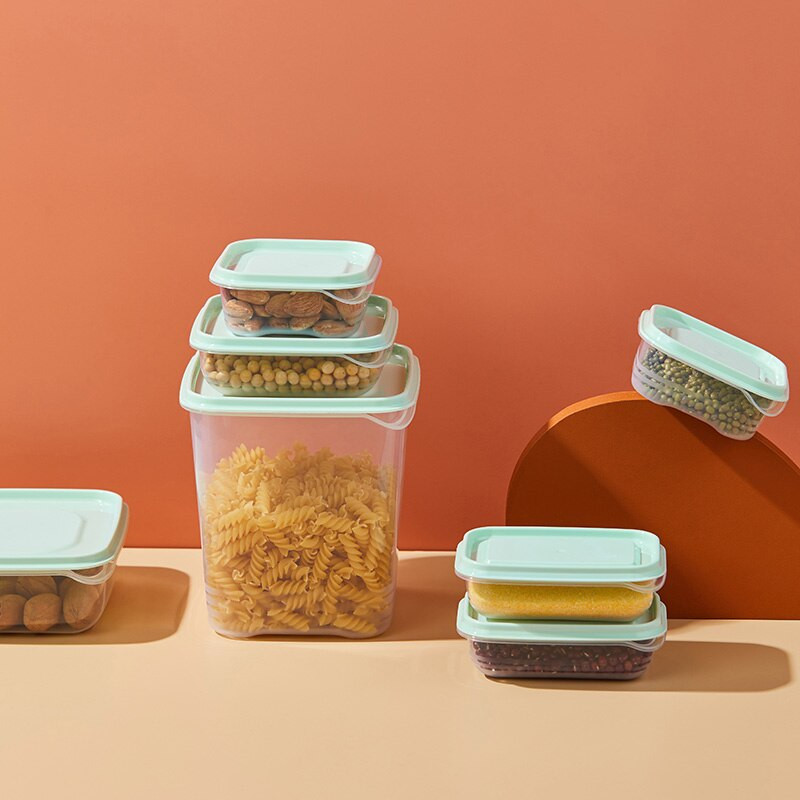 17 vnt./komplektas Virtuvinis šaldytuvas Vaisių laikymo dėžutė Plastikinė maistinė mikrobangų krosnelėje tinkami grūdai su dangčiu Virtuvės maisto laikymo įrankis