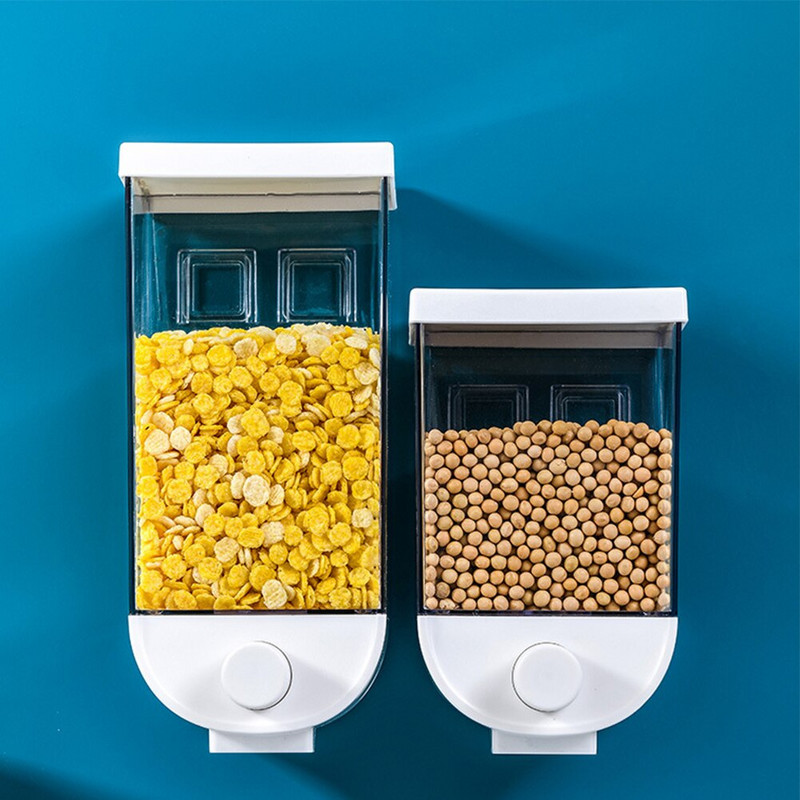 Dozator de cereale pentru presă montat pe perete Cutii de depozitare a cerealelor Organizator de containere pentru alimente uscate Cutie de depozitare pentru bucătărie Dozator de alimente