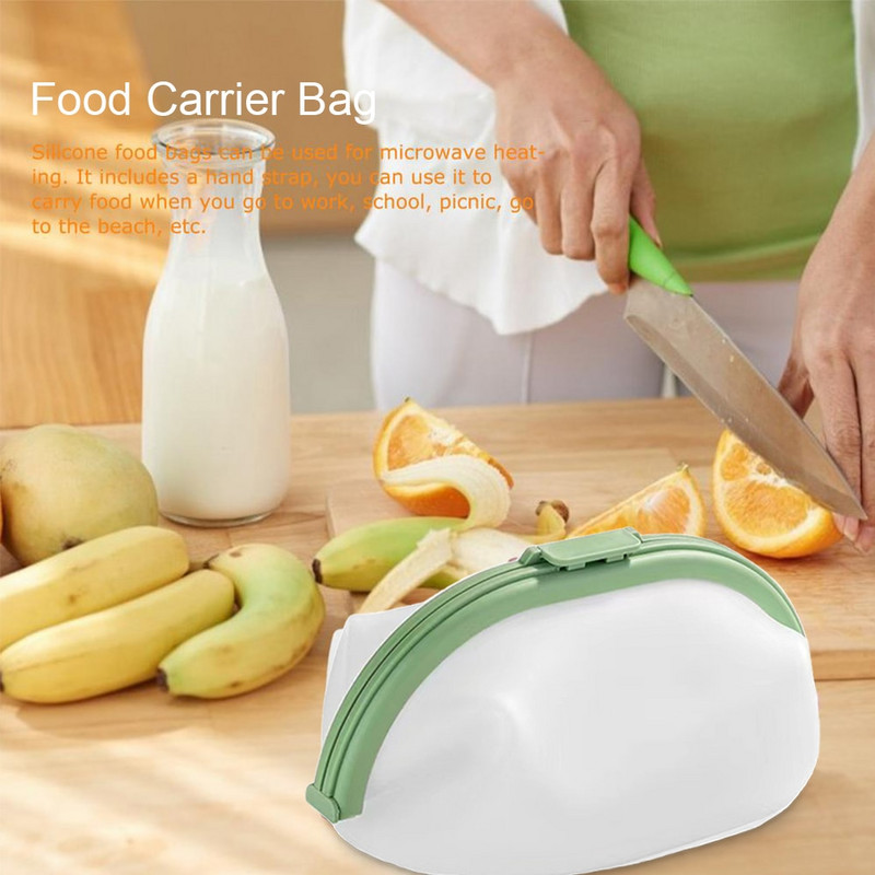 Silikonske vrećice za višekratnu upotrebu Sigurne praktične kuhinjske vrećice za pohranu hrane Vrećice za svježinu Sklopive vrećice Spremnici s brtvljenjem Siva