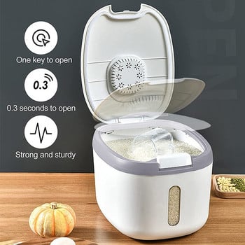 Κουτί αποθήκευσης ρυζιού κουζίνας Walfos 5/10 KG Nano Proof Moisture Proof Food Rice Container Σφραγισμένο Δοχείο Δημητριακών Κάδος Κουζίνας Οργανωτής