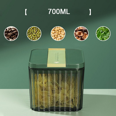 WBBOOMING Запечатан контейнер Зърнени култури Съхранение в кухнята Прозрачна пластмасова кутия за хранителен клас Закуски Сухи стоки Контейнер за съхранение на чай