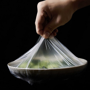 200-1000 τμχ Πλαστική σακούλα μιας χρήσης Ελαστική τσάντα τροφίμων Τσάντα συντήρησης τροφίμων Κάλυμμα τροφίμων για αποθήκευση φρούτων λαχανικών Πλαστική περιτύλιξη