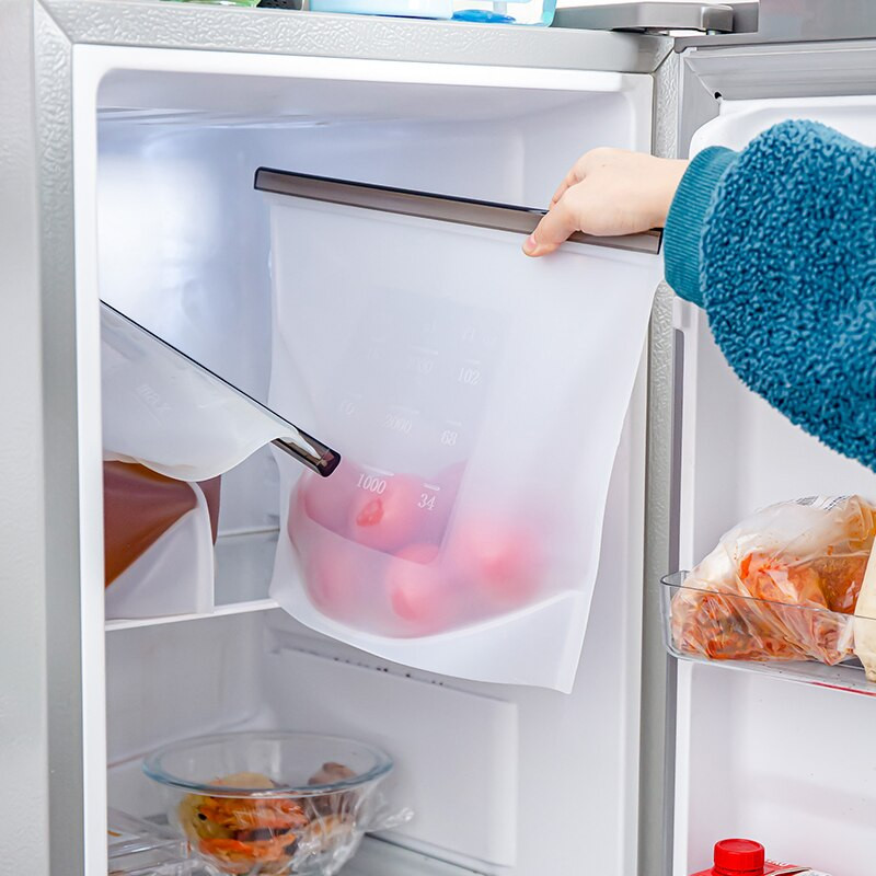 Sandariai sandarūs daugkartinio naudojimo silikoniniai maisto laikymo maišeliai Šaldiklio maišeliai Maisto konservavimo maišeliai daržovėms, vaisiams, užkandžiams, pietums