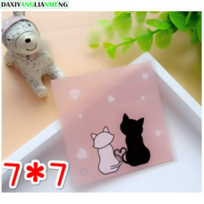 ALL1 Štvorcové balenie na pečenie 7x7cm, sušienky, cukríky, sušienky, občerstvenie, balenie potravín, vrecká, samolepiace OPP vrecko 500 ks/lot