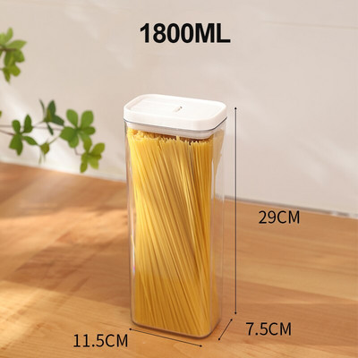 Sandariai nepralaidi grūdų laikymo dėžutė grūdų miltų makaronams Didelės talpos virtuvės sandėliukas spagečių užkandžiams sauso maisto talpa