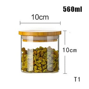 Sklenená priehľadná nádoba Mason Candy Jar na korenie Sklenené poháre s viečkami Pohár na sušienky Kuchynské poháre a viečka Malá veľkosť Veľkoobchod