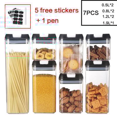 Пластмасов херметичен резервоар, устойчива на влага и насекоми, бутилка за съхранение, контейнер за съхранение на храна, кухненски хладилник, буркан за съхранение