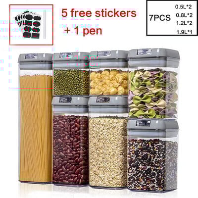 Пластмасов херметичен резервоар, устойчива на влага и насекоми, бутилка за съхранение, контейнер за съхранение на храна, кухненски хладилник, буркан за съхранение