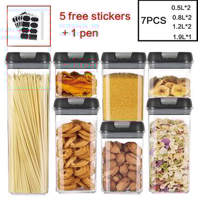 Пластмасов херметичен резервоар, устойчива на влага и насекоми, бутилка за съхранение, контейнер за съхранение на храна, кухненски хладилник, буркан за съхранение