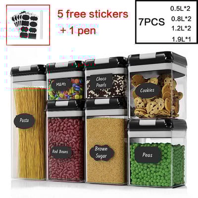 Пластмасов херметичен резервоар, устойчива на влага и насекоми, бутилка за съхранение, контейнер за съхранение на храна, кухненски хладилник, буркан за съхранение