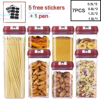 Пластмасов херметичен резервоар, устойчива на влага и насекоми, бутилка за съхранение, контейнер за съхранение на храна, кухненски хладилник, буркан за съхранение